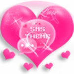 go sms pro theme pink love android application logo